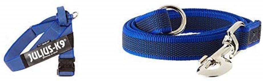  Arnés para cinturón de seguridad JULIUS-K9 y Correa para Perro, con Mango y Junta Tórica - color azul - talla: 1 