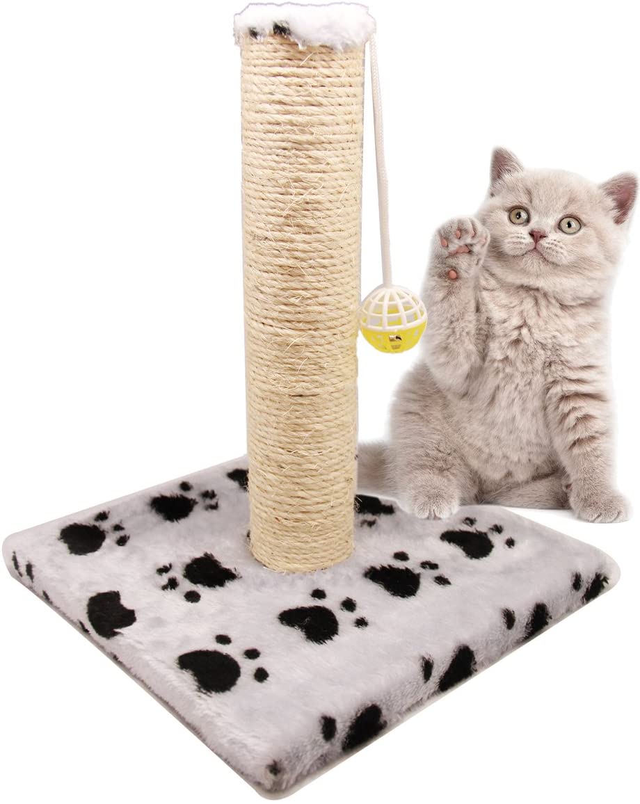  BPS (R) Juguete Rascador Con Campana para Gatos, Amarillo, Morado, Rosa, Gris y Verde, Scraper para Gato, Animales Domésticos 28 x 28 x 32cm BPS-3158-FBA 
