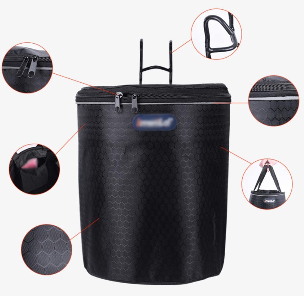  Cesta de bicicleta Bicicleta de montaña plegable Cesta de bicicleta de plástico Colgante Bolsa de sillín de almacenamiento para manillar delantero para montaña, carretera, MTB, bicicleta plegable 