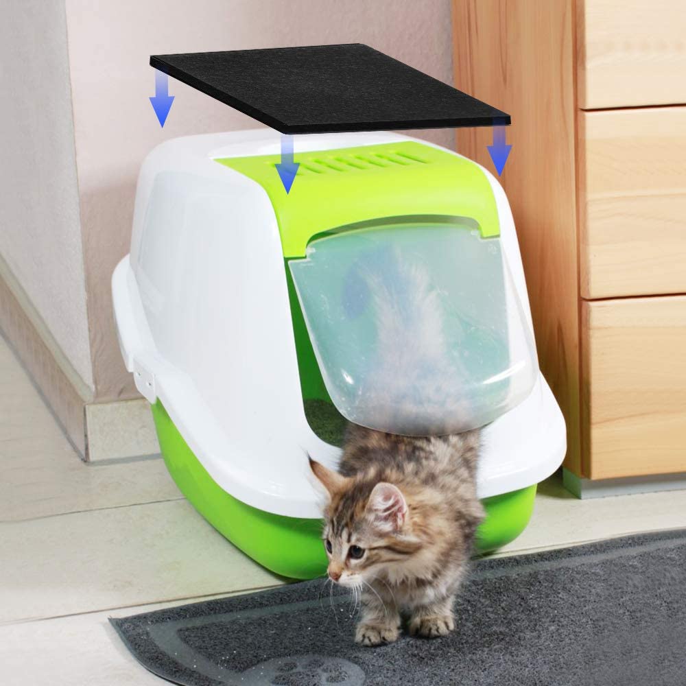  Dadabig 10 Piezas Filtros de Carbono para Gatos Filtros para arenero de Gatos Filtro De Desodorización De Carbón Activado para Mascotas,Negro 