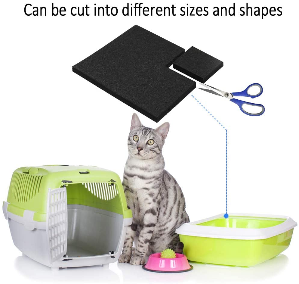  Dadabig 10 Piezas Filtros de Carbono para Gatos Filtros para arenero de Gatos Filtro De Desodorización De Carbón Activado para Mascotas,Negro 