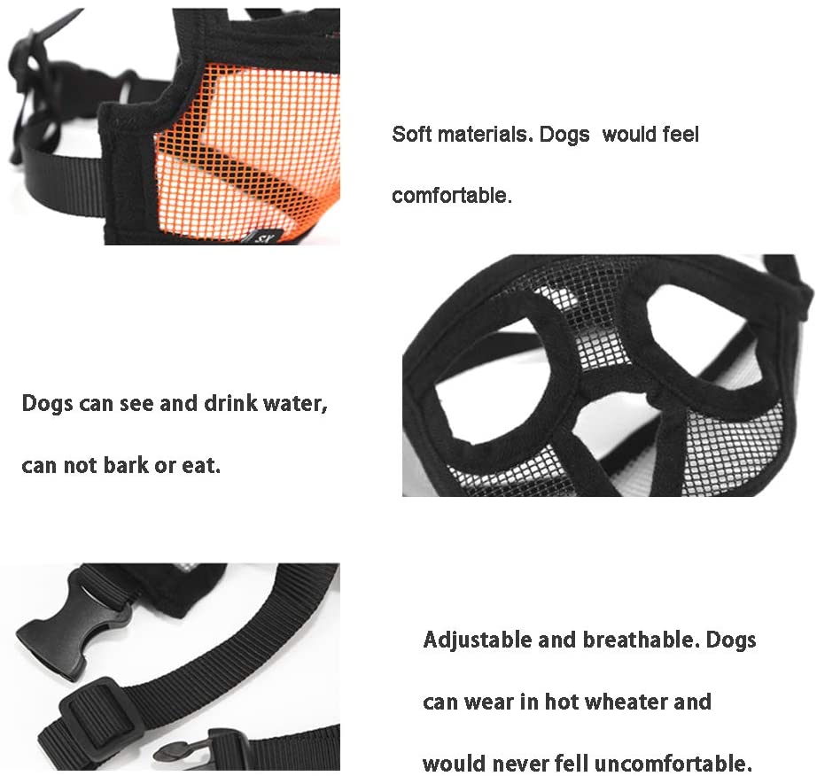  DELIFUR Bozal de Malla para Perro, bozal Corto para Perros y Mascotas, antimordidas, Boca, Boquilla, Boquilla, Cesta para Perro Bulldog y Sharpei 