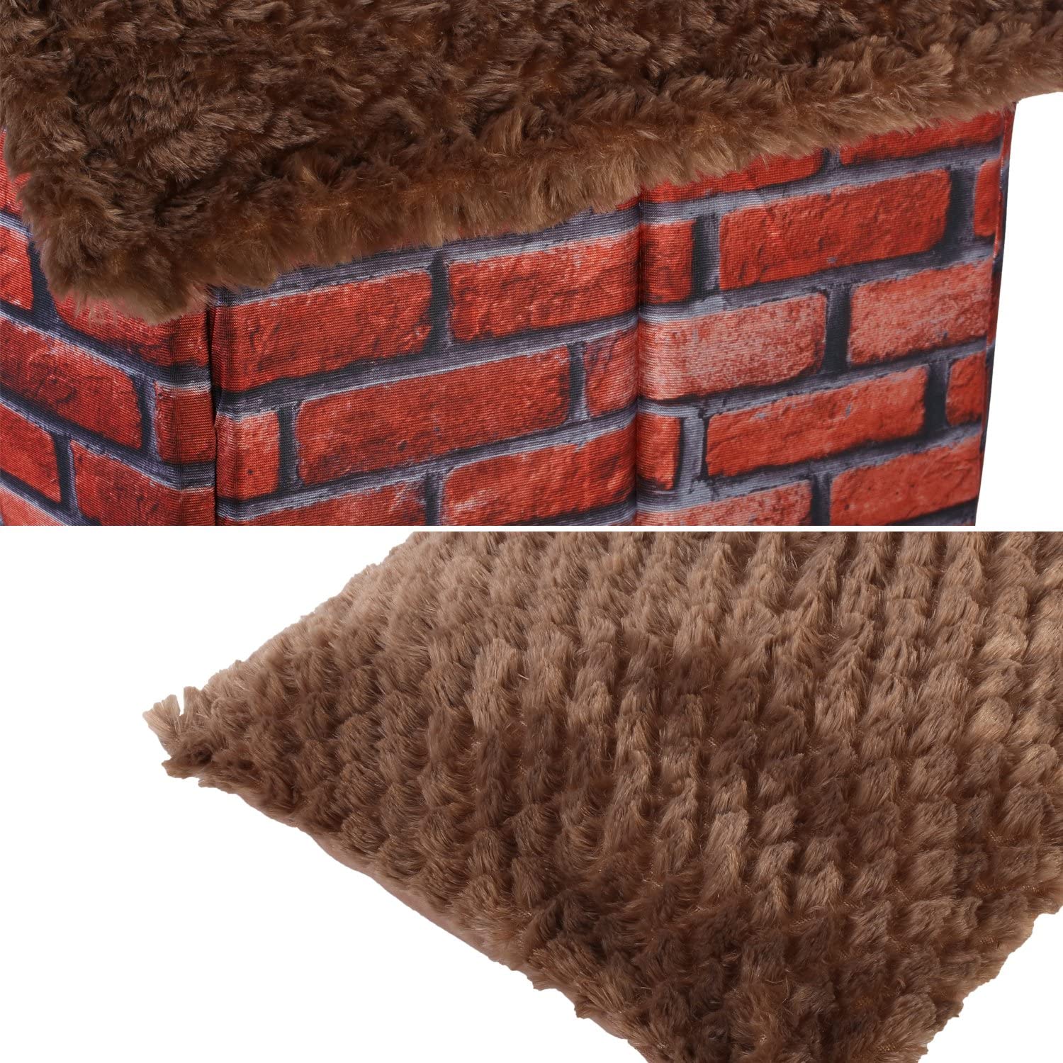  DoubleBlack Cama Caseta Casa Tela para Perros Gatos Plegable Cojines Casitas Mascota Iglu Pequenos Colchon Habitacion Interior Patrón de Ladrillo 