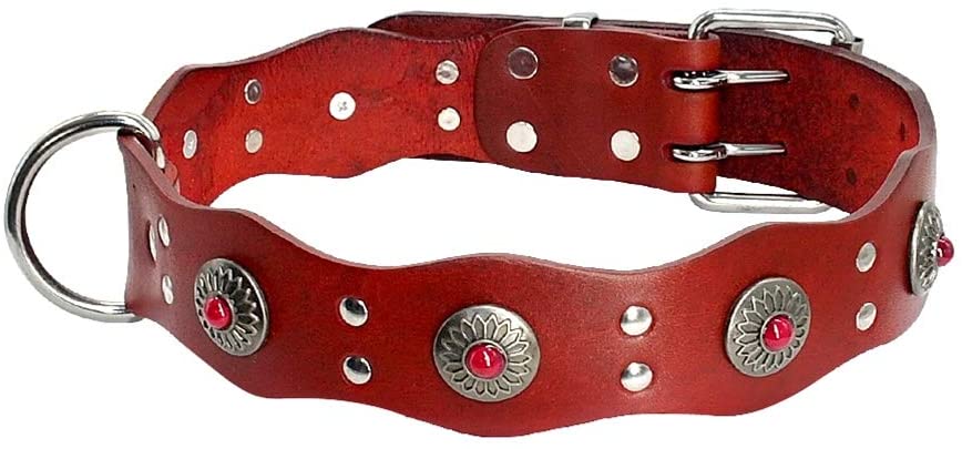  Feidaeu Collares para Mascotas Cuero Genuino Cómodo, Saludable, Seguro y para medianos Grandes Pitbull Rottweiler Pastor alemán Accesorios para Perros 