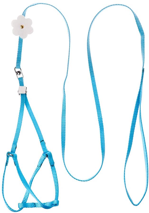  Fuwahahah Arnés para mascotas, pequeño, para perros, pájaros, periquitos, correa ajustable al aire libre, cuerda de entrenamiento, banda cruzada voladora, suave y colorida, productos azul 