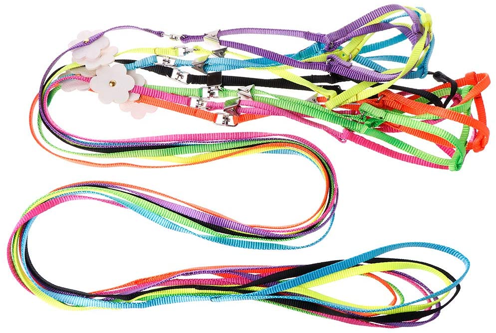  Fuwahahah Arnés para mascotas, pequeño, para perros, pájaros, periquitos, correa ajustable al aire libre, cuerda de entrenamiento, banda cruzada voladora, suave y colorida, productos azul 