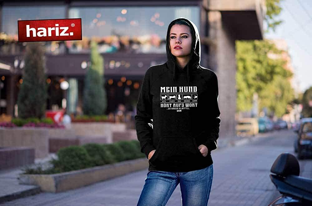 HARIZ - Sudadera con Capucha para Mujer con Texto en alemán Mein Hund Hört Aufs Wort 2 Hund Haustier Plus Rosa XXL 