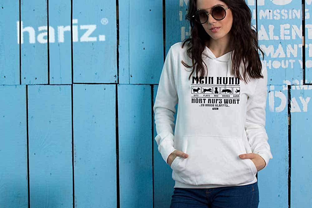  HARIZ - Sudadera con Capucha para Mujer con Texto en alemán Mein Hund Hört Aufs Wort 2 Hund Haustier Plus Rosa XXL 