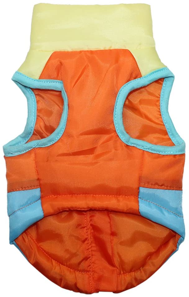  Idepet Mascota Perro Gato Escudo con Correa Ancla Color Patchwork Acolchado Cachorro Chaleco Teddy Chaqueta Chihuahua Disfraces Pug Ropa XS S M L (XS, Azul) 