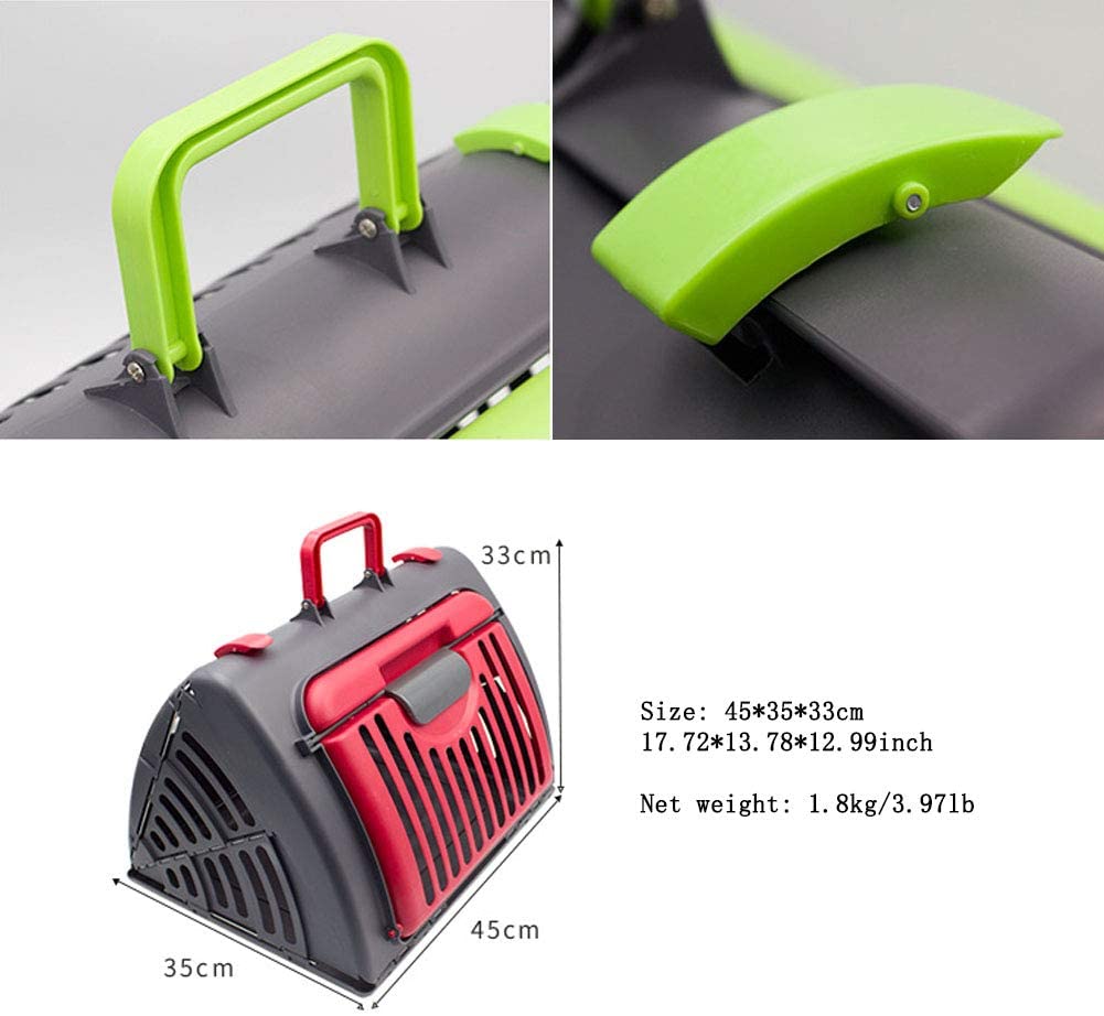  Jaula Pequeña para Mascotas de Perros y Gatos, Cesta de Plástico Plegable, Caja de Aire Portátil, Viaje en Automóvil de Aviación, Transporte al Aire Libre,Azul 