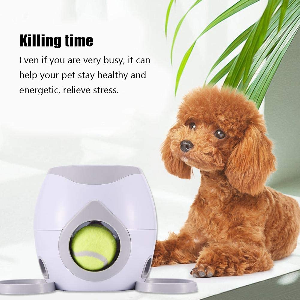  Juguete del lanzador de la pelota de tenis para mascotas, alimentador para perros, máquina de recompensa, lanzador, tratamiento interactivo, juguete de alimentación lenta, adecuado para gatos y perros 