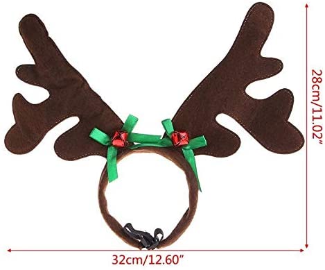  KAILLEET Fuentes del Partido de Cosplay del Gato de Navidad del Perrito Cinta de Cabeza for Mascotas Cuerno de Ciervo Sombrero de la Felpa del Perro del Traje Decorativo de Productos for Mascotas 