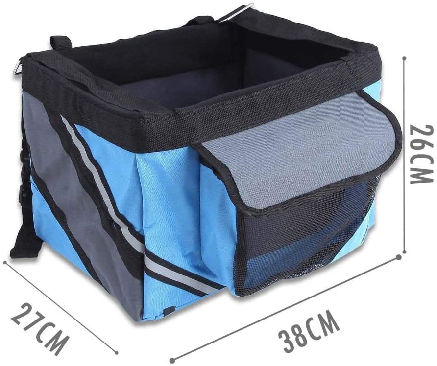  KNFBOK Bolsa Manillar cestas para Bicicletas Bolsa de Bicicleta para Mascotas,Viaje,Coche,Gato,Perro,Bicicleta,Cesta,Bicicleta,Bolsa de Bicicleta,práctica,de Menos de 6 kg - Azul 