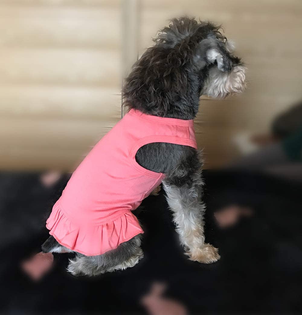  Longlongpet 2019 - Vestido de perro deportivo para perros en miniatura, tamaño pequeño, 100% algodón, 18 colores 