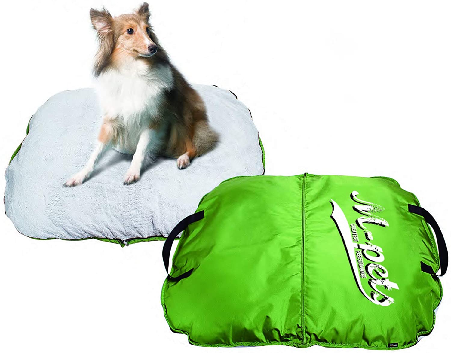  M-PETS Bilbao - Cama portátil Suave con Revestimiento de Piel Suave, Color Turquesa con Logotipo, 60 x 40 cm 