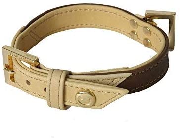  Martin Sellier - Collar de Piel para Perro, Color Crema 