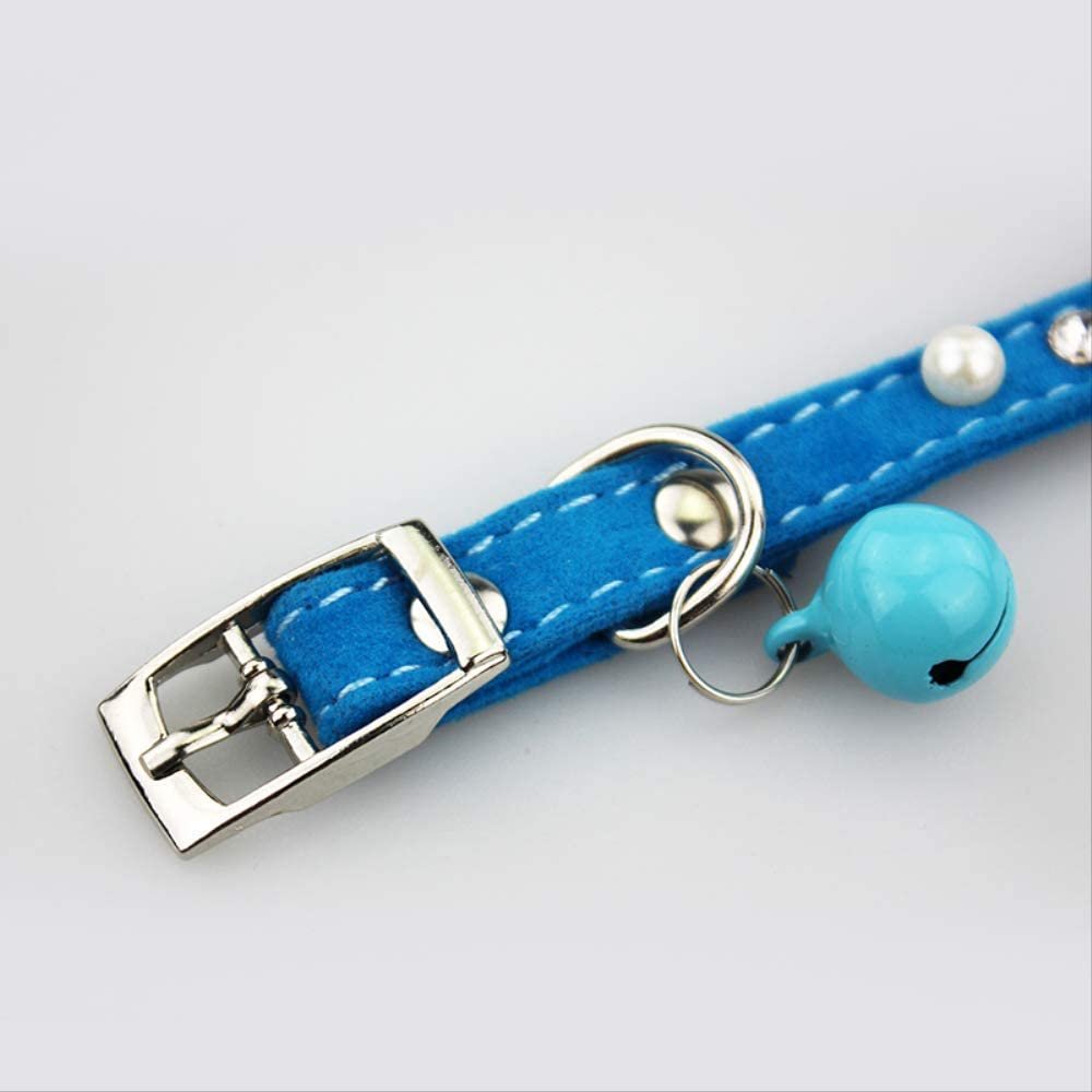  NONE Kit de Gato y Cachorro para Mascotas Kit de Gato Collar de Gato con Collar de Campana Collar de Perro de Gato Accesorios 20-27cm azul-jw0005 