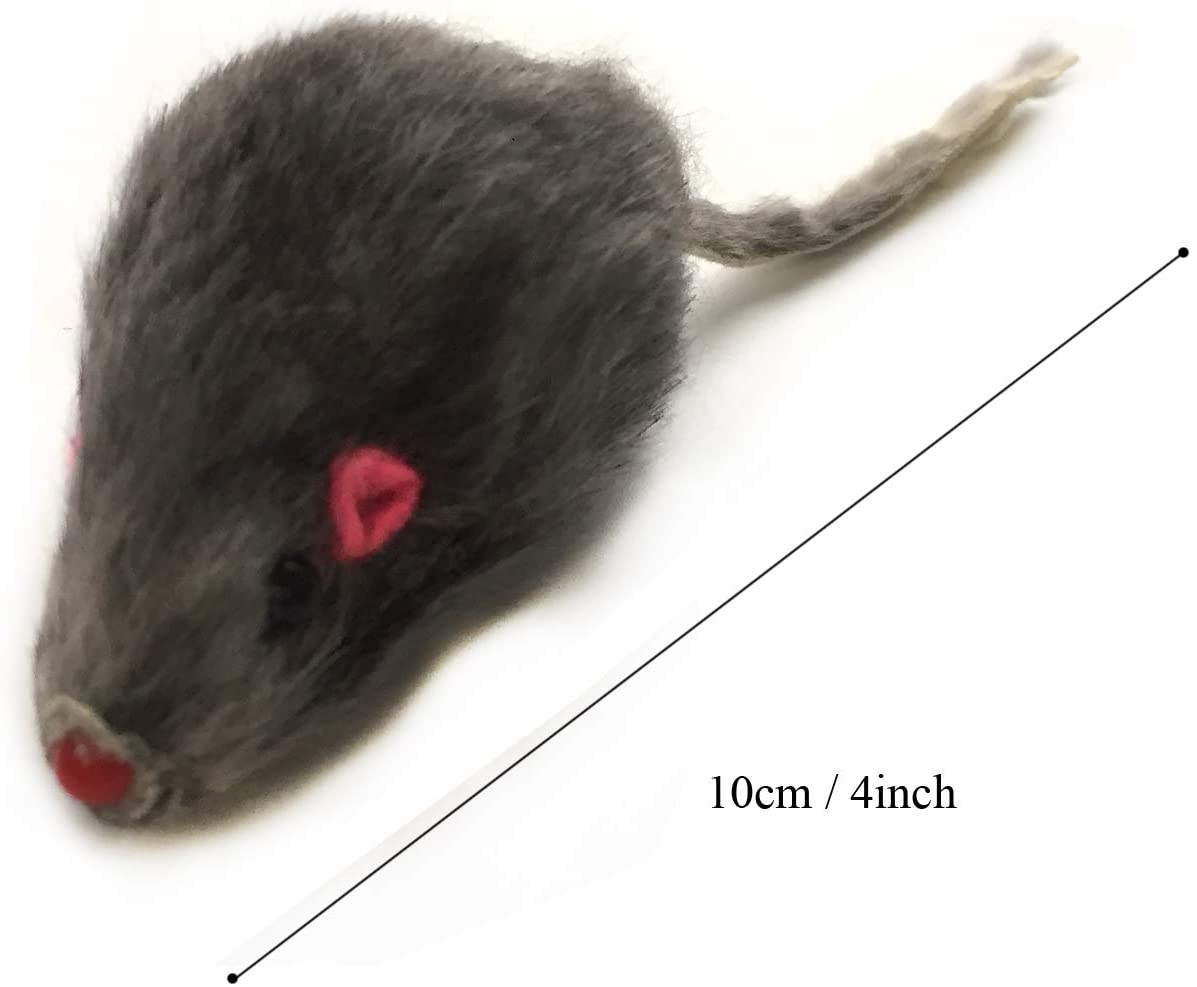  PietyPet Juguetes para Gatos, 16 Piezas Peludo Ratones sonajero pequeño Ratón Gato Gatito Interactivo, Colores Variados 