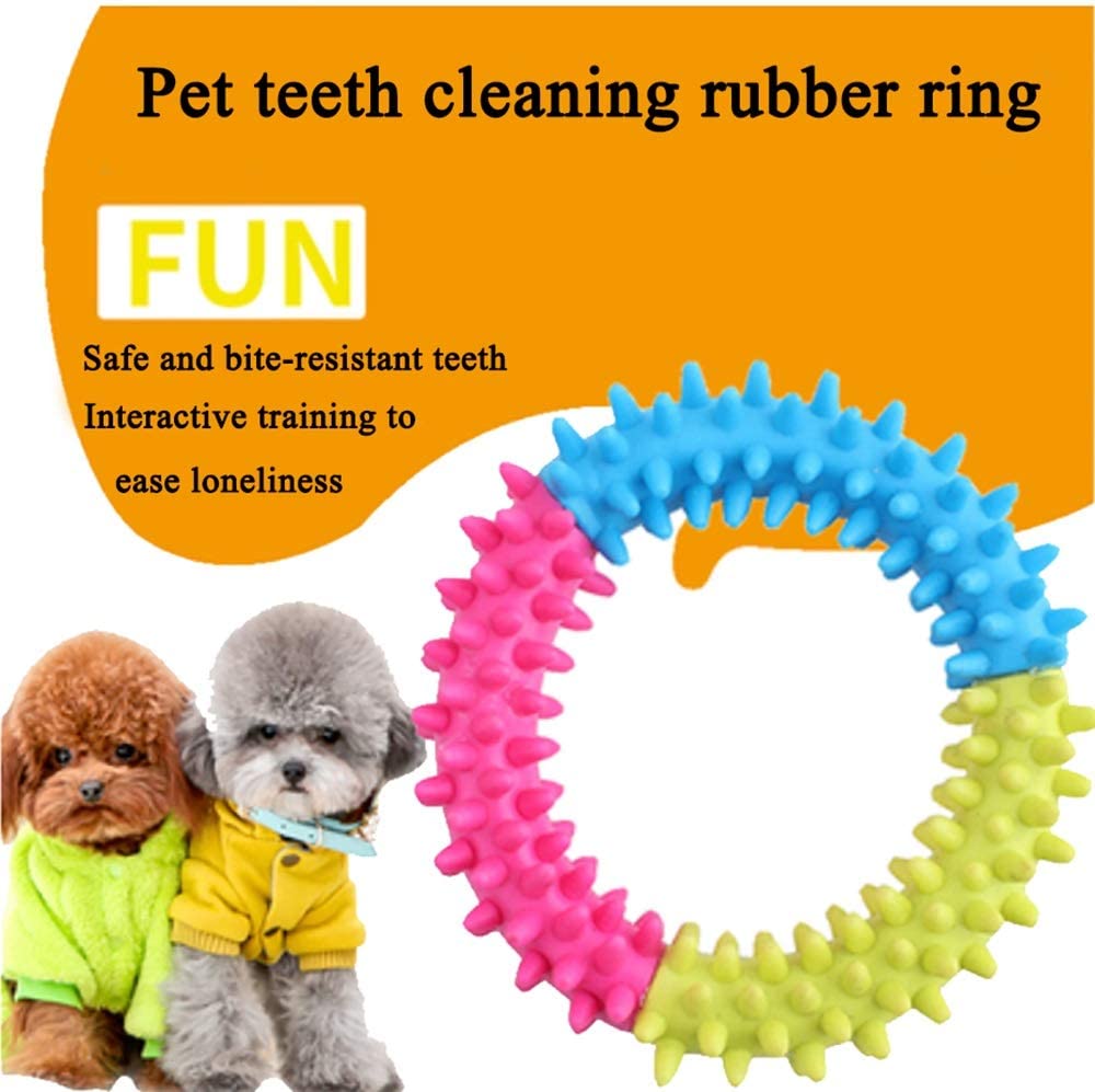  Qaz Juguete mordedura de Perro-Resistentes Juguete de Peluche Molar Golden Retriever Cachorros Cachorro suministra Anillo de Goma Limpia Espinosa Mascota (Color : 1, Size : One Size) 