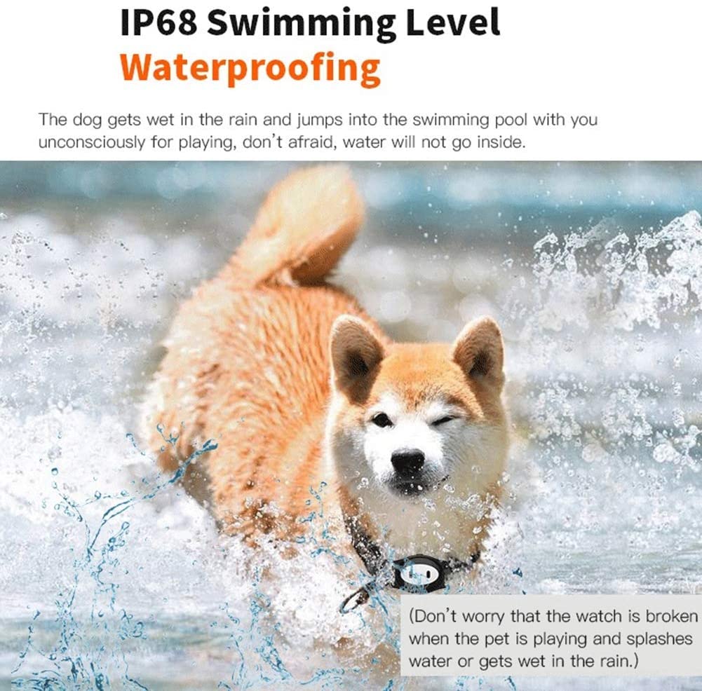  Rastreador GPS para mascotas Collar localizador Buscador de perros y gatos Monitor de actividad en tiempo real a prueba de agua Dispositivo rastreador Valla de seguridad Sin cuota mensual Negro 