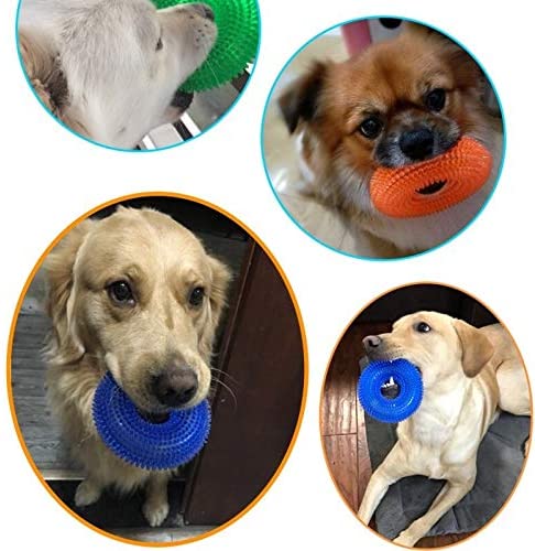  S/XL Squeak Chew Mascotas Juguetes for Perros Golden Retriever Grande Formación Divertido Chew Thorn Anillo del círculo Perro pequeños Juguetes del Sonido Interactivo (Color : Green, Size : XL) 