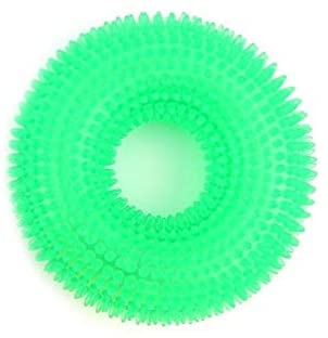  S/XL Squeak Chew Mascotas Juguetes for Perros Golden Retriever Grande Formación Divertido Chew Thorn Anillo del círculo Perro pequeños Juguetes del Sonido Interactivo (Color : Green, Size : XL) 