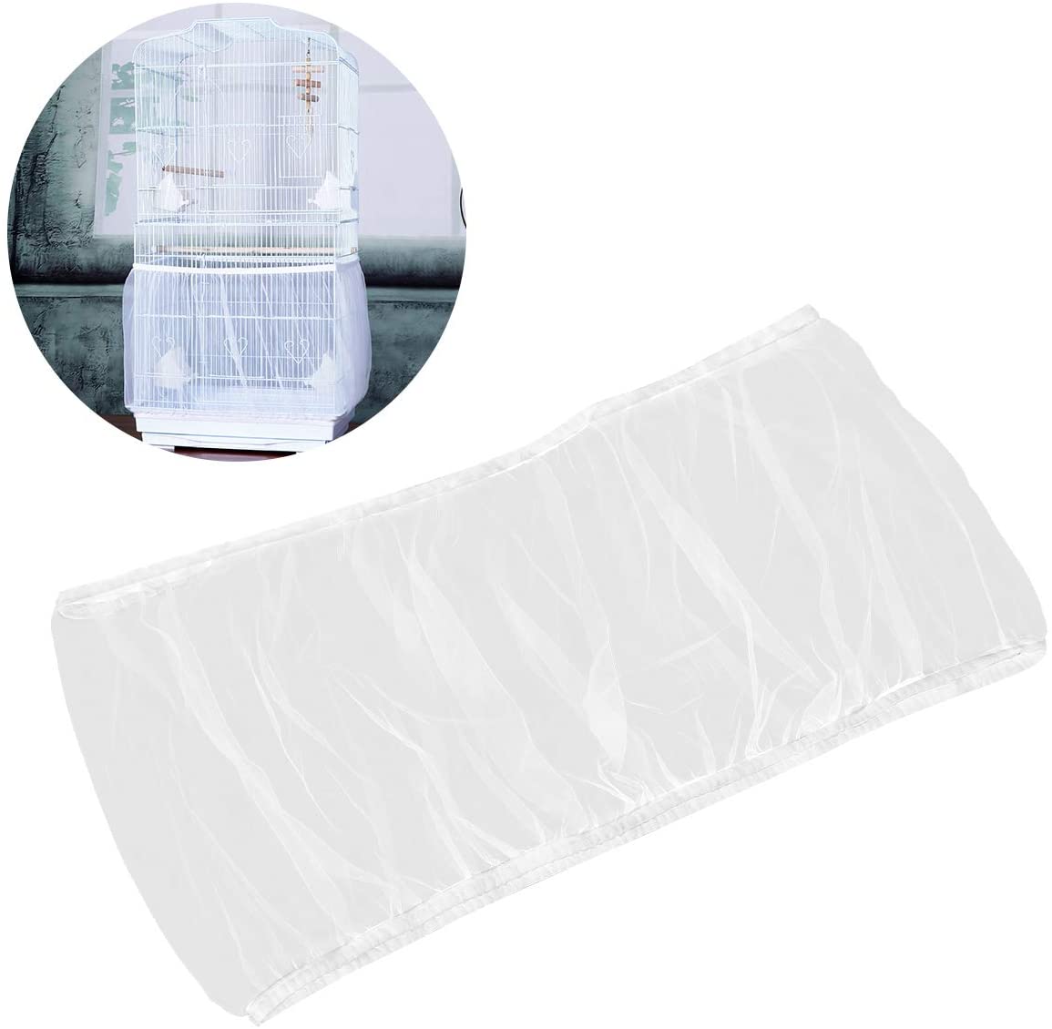  UKCOCO Jaula Protectora Guard Jaulas Accesorios pájaro Malla de Semillas Evita Que el alpiste caiga al Suelo (Blanco) 