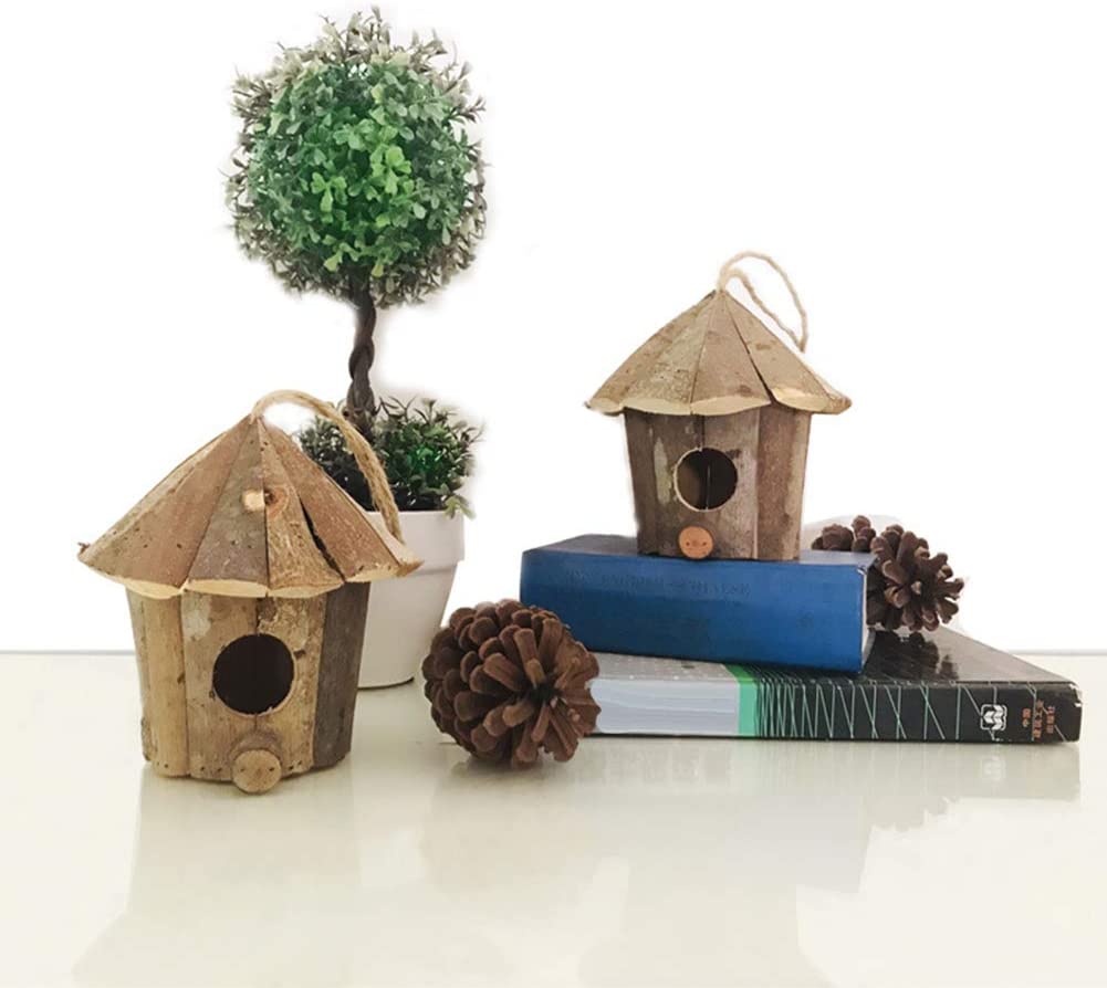  Whiie891203 Juguete de Loros de pájaro, Juguete de Madera para Colgar en el Campo, jardín, Pollo, pájaro, caseta de caseta de casa, decoración del hogar 