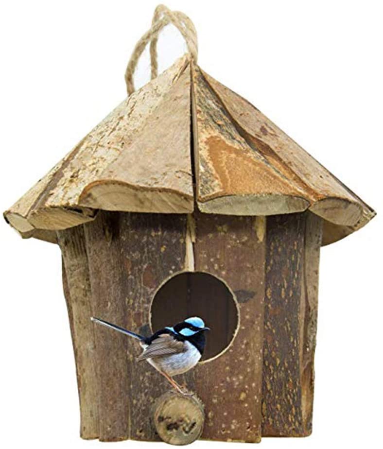  Whiie891203 Juguete de Loros de pájaro, Juguete de Madera para Colgar en el Campo, jardín, Pollo, pájaro, caseta de caseta de casa, decoración del hogar 