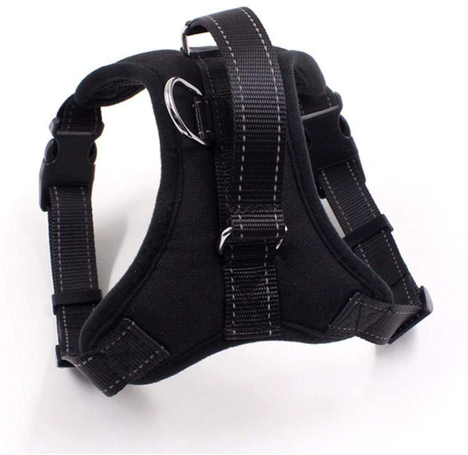  WPANgmz Animal Perro Collar Leash Perros Arnés Chaleco Collares Pitbull Animales Accesorios Pastor Alemán para Pharness Producto Rottweiler Accessoire Chien, Negro, S 