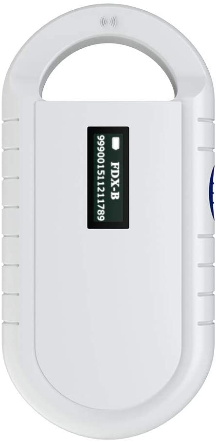 Zerone Escáner microchips para Animales Domésticos, Reproductor de Chip Universal Manual para Animales Soporte para Reproductores de RFID portátiles para ISO 11784/11785, fdx-b y ID64 RFID 