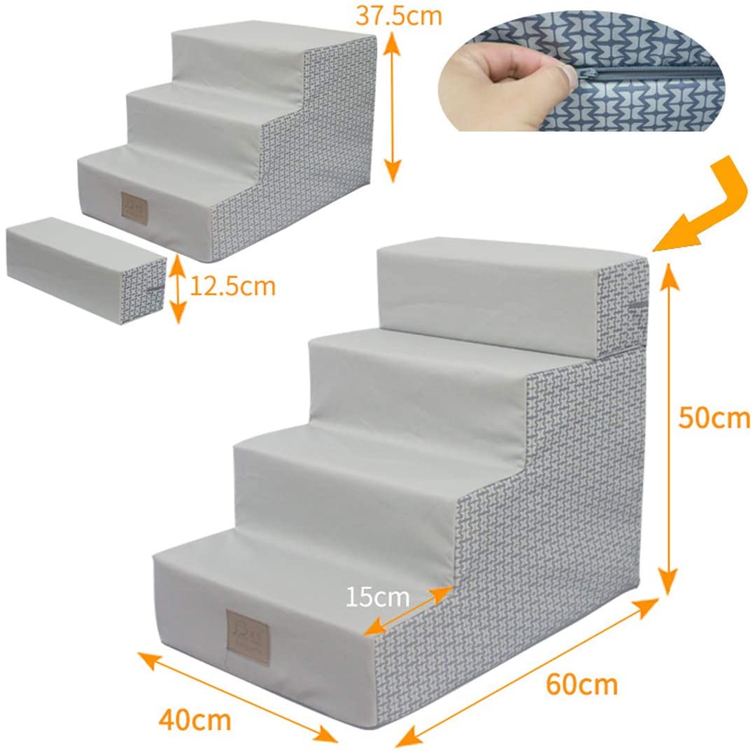  Zhyaj Rampa para Perros Escalera Perro Escaleras para Perros Cama Perro Grande Escaleras Escalada para Perros Gatos 3 se Pueden ensamblar en 4 Capas IR a la Escalera Cama Lana de algodón 