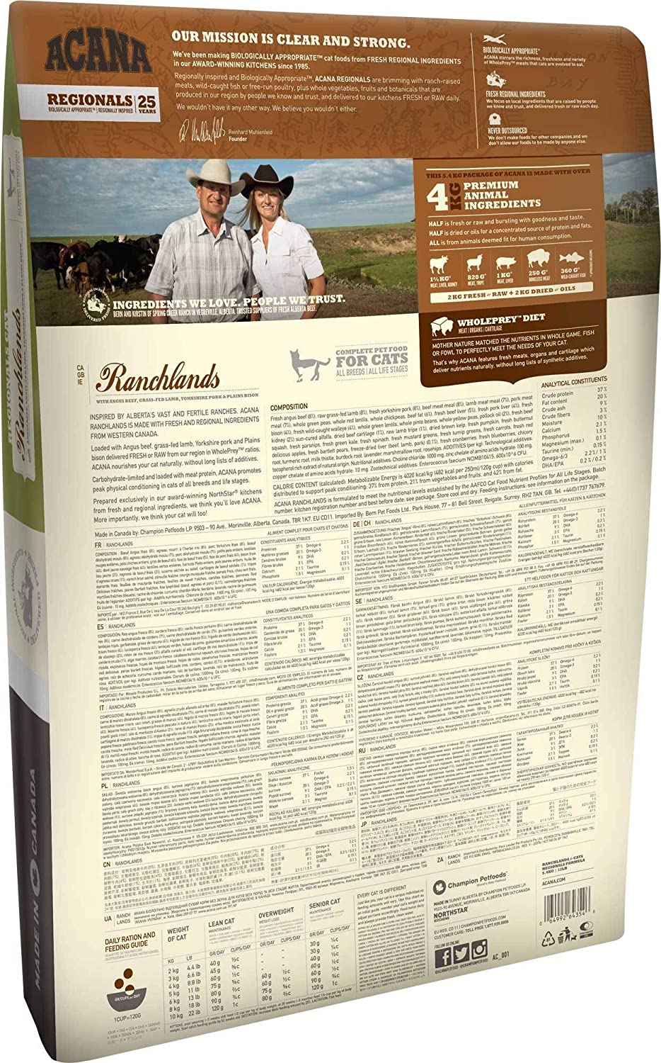  ACANA Ranchlands Comida para Gatos - 1800 gr 