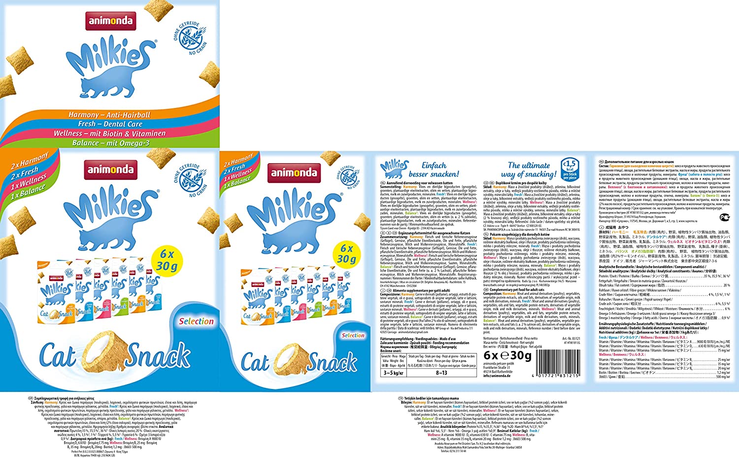  animonda Milkies - Cojín para Gatos, sin Cereales 