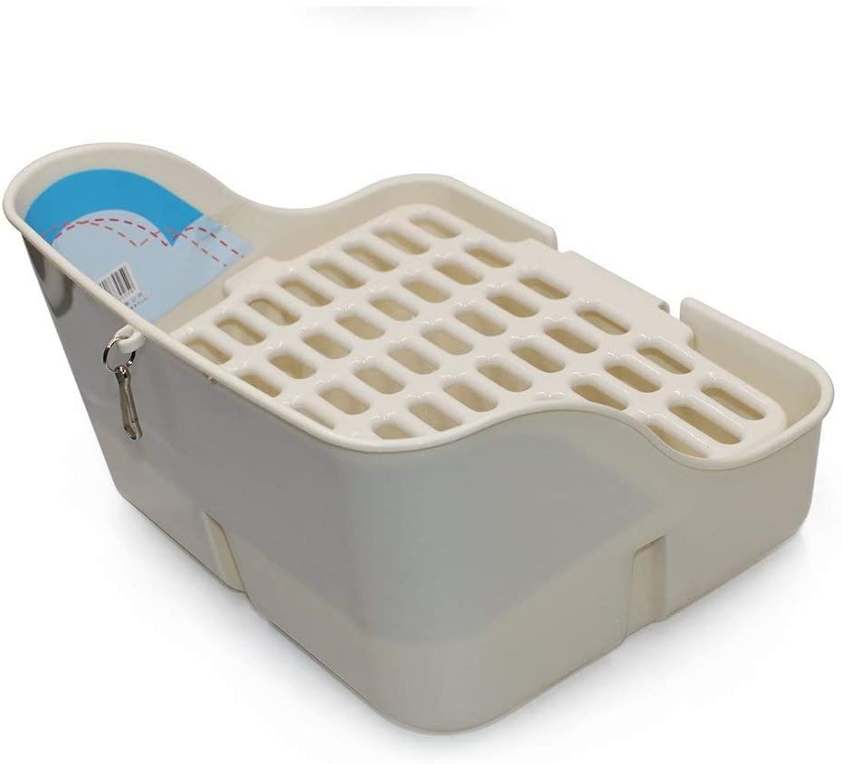  AYWJ9609 Orina antivuelco antivuelco for Inodoro de Cuatro Esquinas for Mascotas - for Hurones de Conejillo de Indias de Conejos de pequeños Animales (Color : White, Size : 22.8CM*28CM*16CM) 