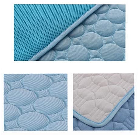  Camas para mascotas, Refrigeración estera del cojín, for Perros Gatos hielo Mat Seda de enfriamiento del amortiguador de la manta for Kennel Sofá cama en el suelo, Tamaño: 120x70cm ( Color : Blue ) 