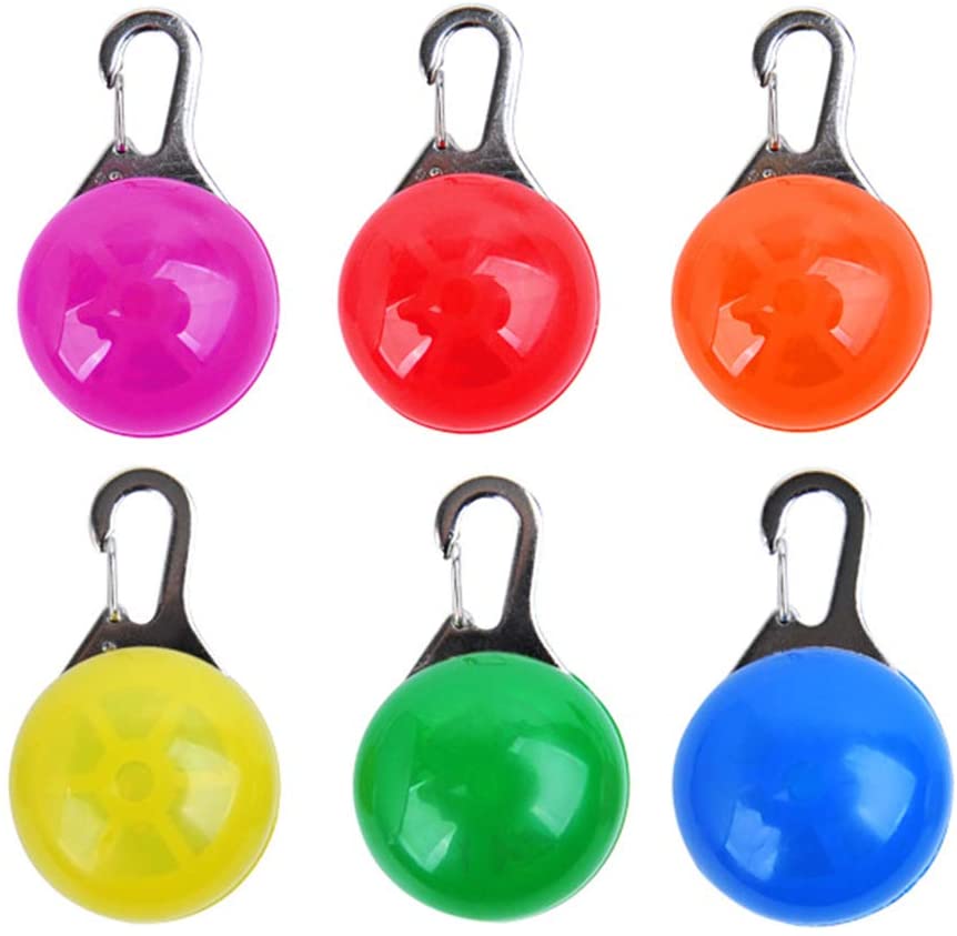  Clip On Colgante LED para Mascotas,Collar LED Luz Perro,Luz de Perro LED Collar Pet Collar Luces LED para Niños, Corredores, Ciclistas, Animales al Aire Libre Perros, Gatos (6 Piezas) 