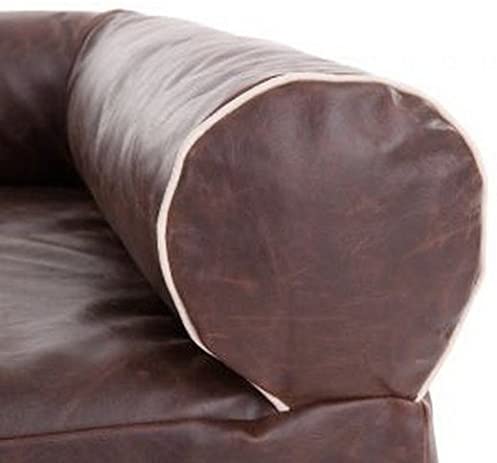  Cómodo ortopédica de espuma con efecto memoria para cama para perro w/extraíble, en marrón, envejecido funda de piel sintética. Muy higiénico. Ideal para perros mayores o personas con problemas conjunto. 