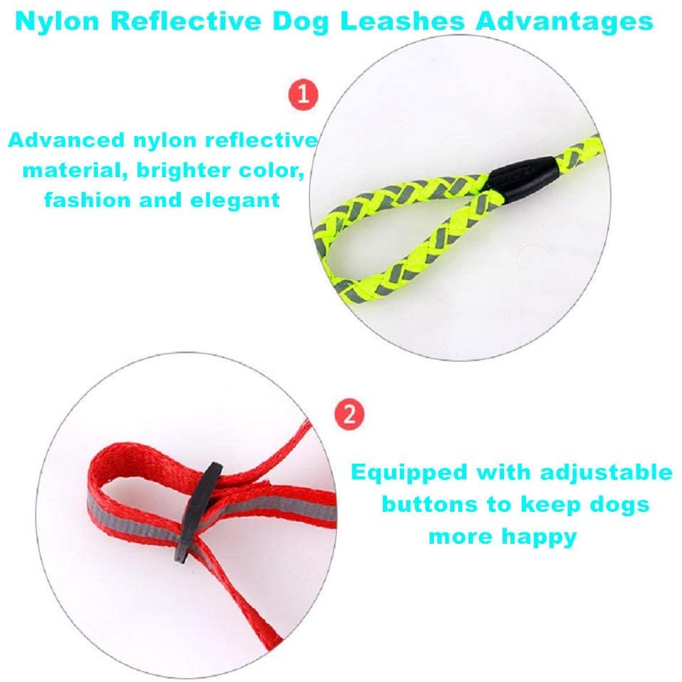  Correa Para Mascotas Correas Y Arneses Reflectantes De Nylon Para Mascotas Correas Y Arneses Para Mascotas Noctilucentes Cachorros Para Perros Caballos Que Caminan Entrenamiento Tracción Cuerda Corr 