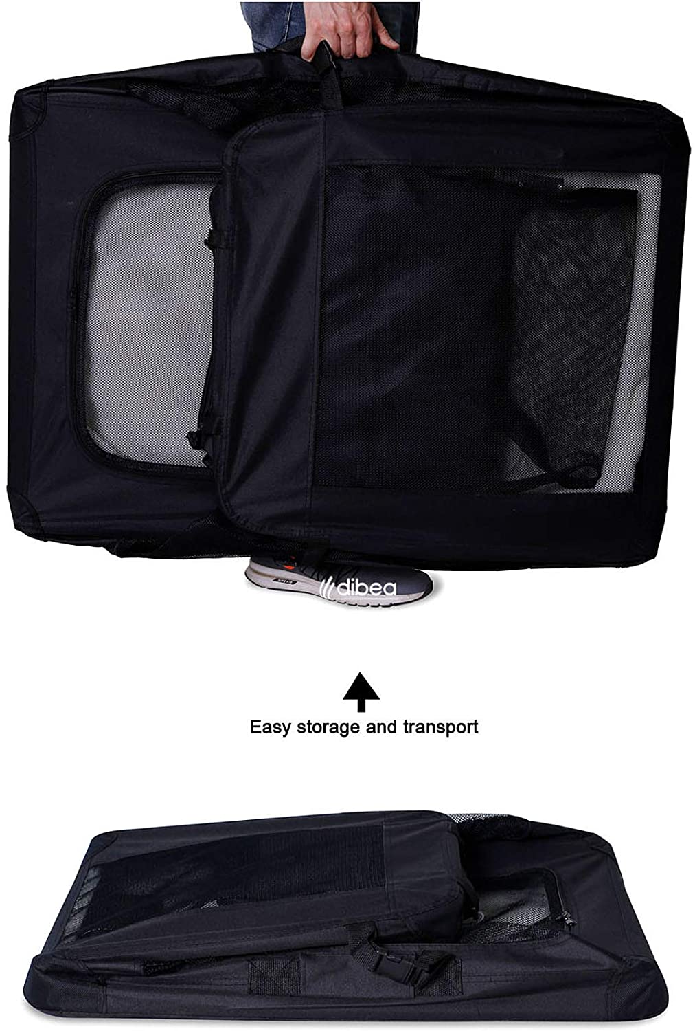  dibea TB10025 Bolsa de Transporte para Perros y Gatos, Negro, (XXXL) 101x69x70 cm 