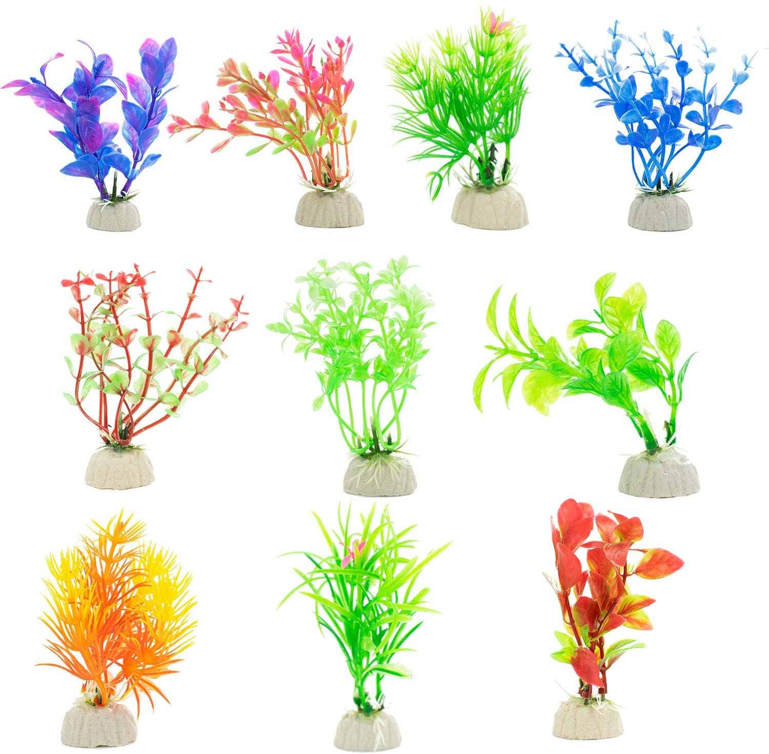  DIGIFLEX 10 x Plantas Artificiales Mezcladas de Plástico para Acuario 