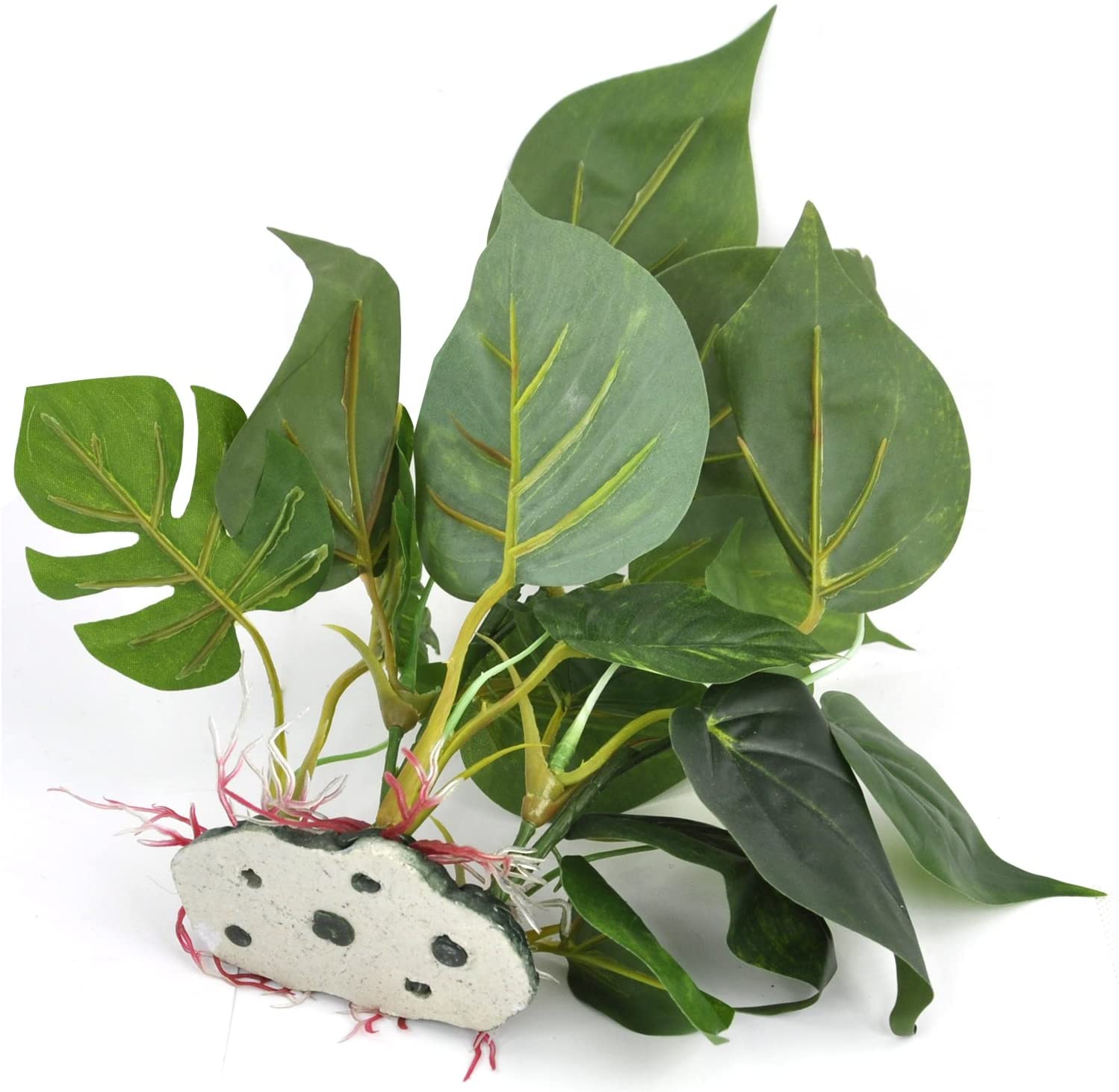  DIGIFLEX Decoración Hojas Verdes para Acuario 20cm Plantas Artificiales para Acuarios Que Lucen como Plantas Verdaderas 