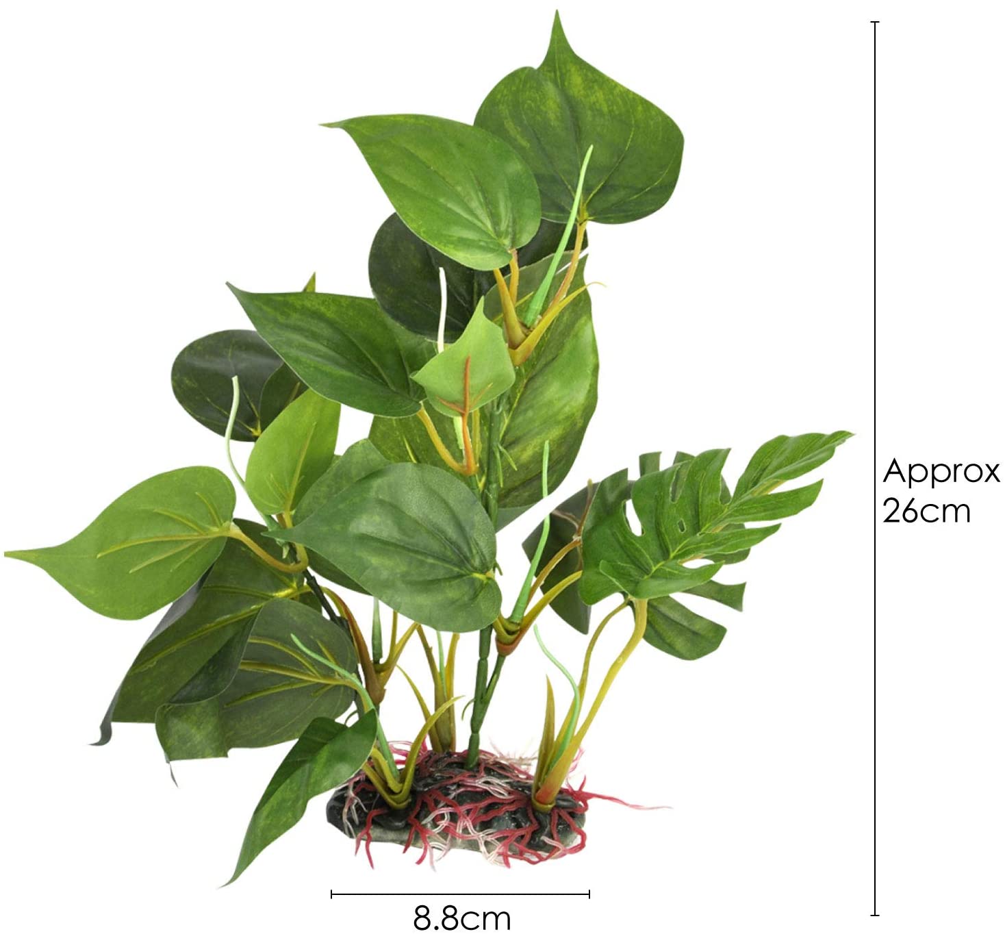  DIGIFLEX Decoración Hojas Verdes para Acuario 20cm Plantas Artificiales para Acuarios Que Lucen como Plantas Verdaderas 