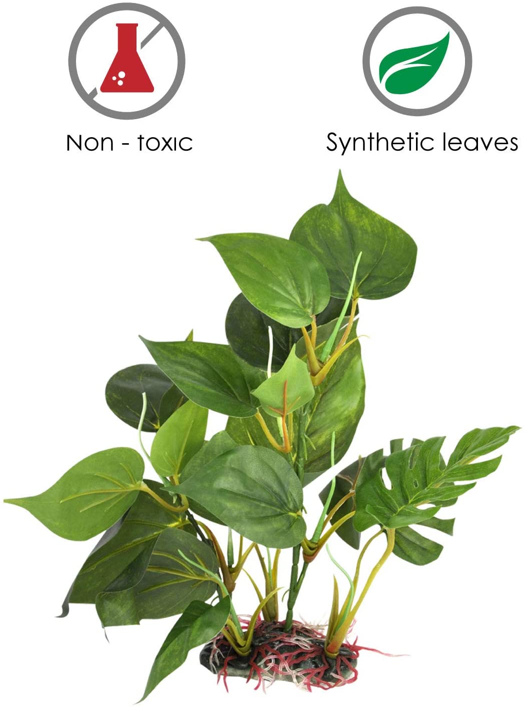  DIGIFLEX Decoración Hojas Verdes para Acuario 20cm Plantas Artificiales para Acuarios Que Lucen como Plantas Verdaderas 