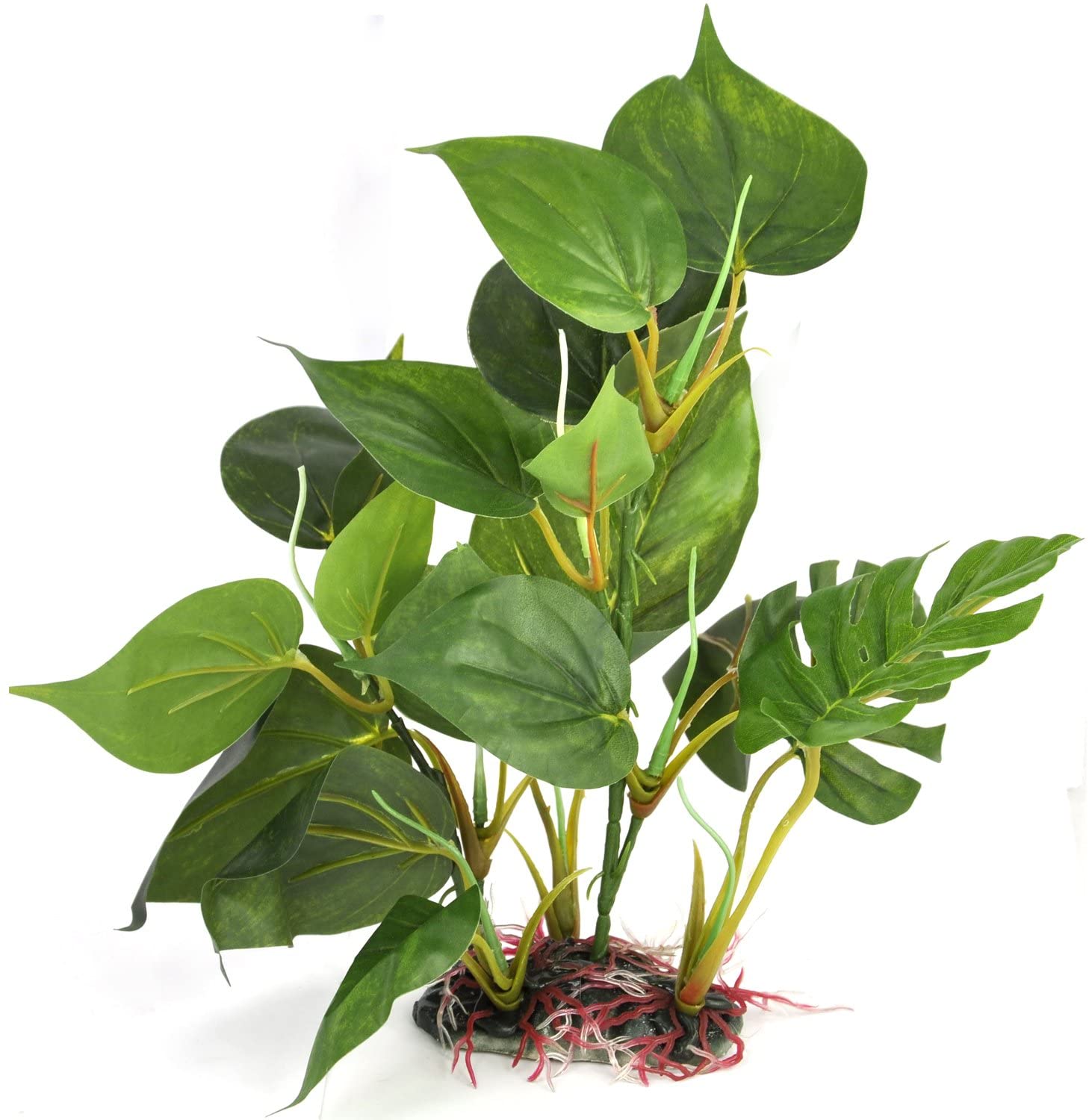  DIGIFLEX Decoración Hojas Verdes para Acuario 20cm Plantas Artificiales para Acuarios Que Lucen como Plantas Verdaderas 