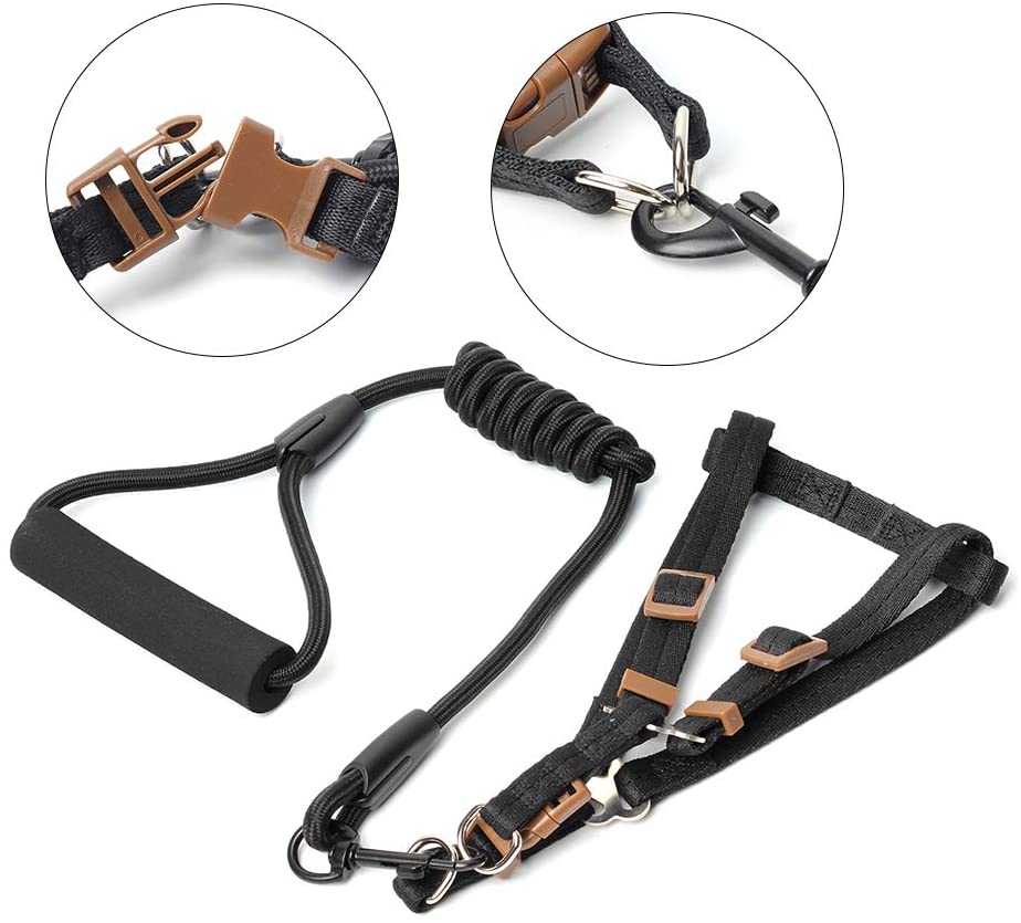  HAODIUSB88 Nylon Tejido Perro Correa Collar Arnés de Pecho Cuerda Resistente y arnés Ajustable 1,2 m Correa de Fuerte de Perro Resistente（S） 