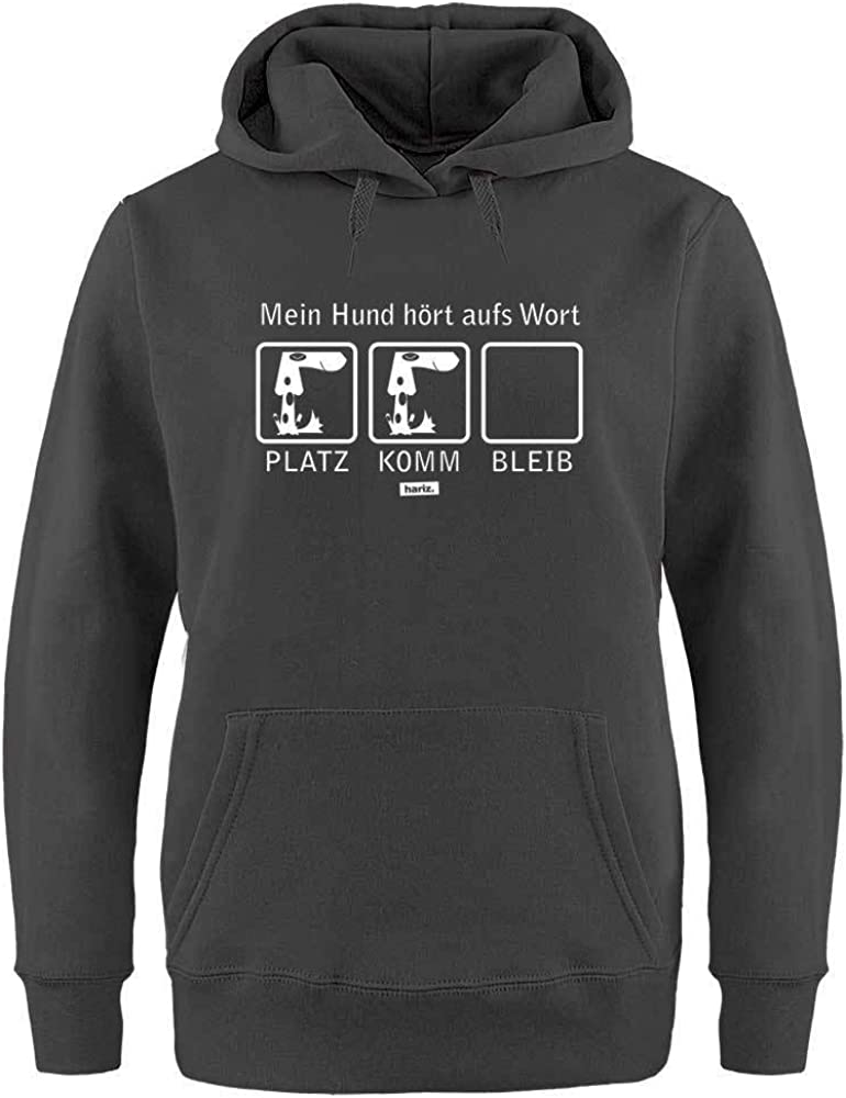  HARIZ - Sudadera con Capucha para Mujer, diseño con Texto en alemán Mein Hund Hört Aufs Wort Hund Herrchen Plus 