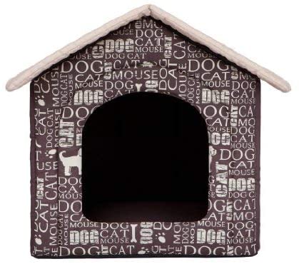  Hobbydog Cueva para Perros Wörter, Cueva para Gatos, Cama para Perros y Gatos S – XL (S 38 x 32 cm) 