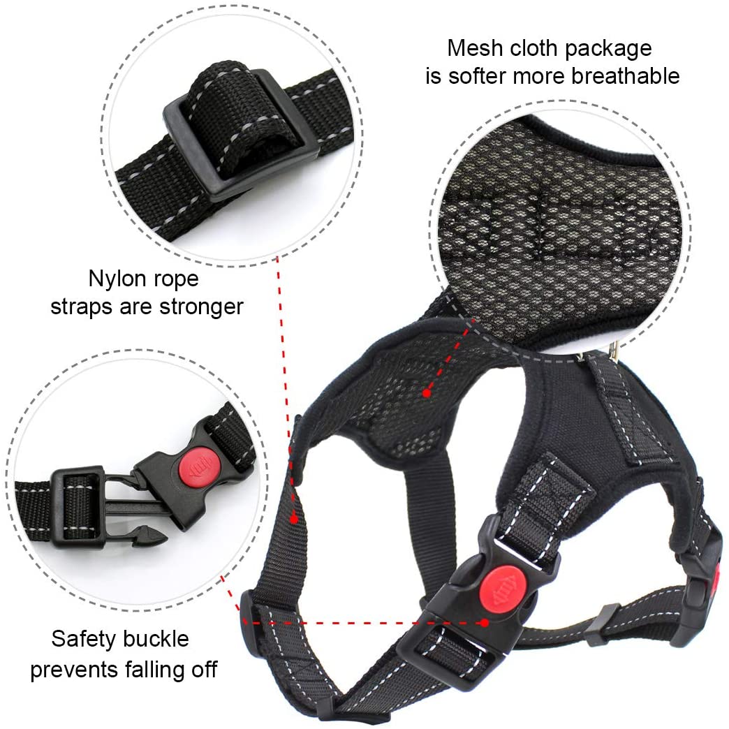  Hollyde Arnés para Perro de Reflectante, Ajustable Arnés de Perro Oxford Nylon Durable para Caminar y Entrenar (M) 