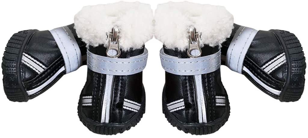  Hony Zapatos de Perro Botas de Perro - Botas para Perros Zapatos Calentar Invierno para Mascotas Impermeable Antideslizante para Perro Mediano Pequeña 